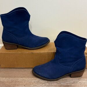 Naughty Monkey Deep Blue Ankle Cowboy Festival Booties size 6